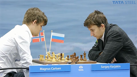 Carlsen vs. Karjakin en Wijk aan Zee 2013
