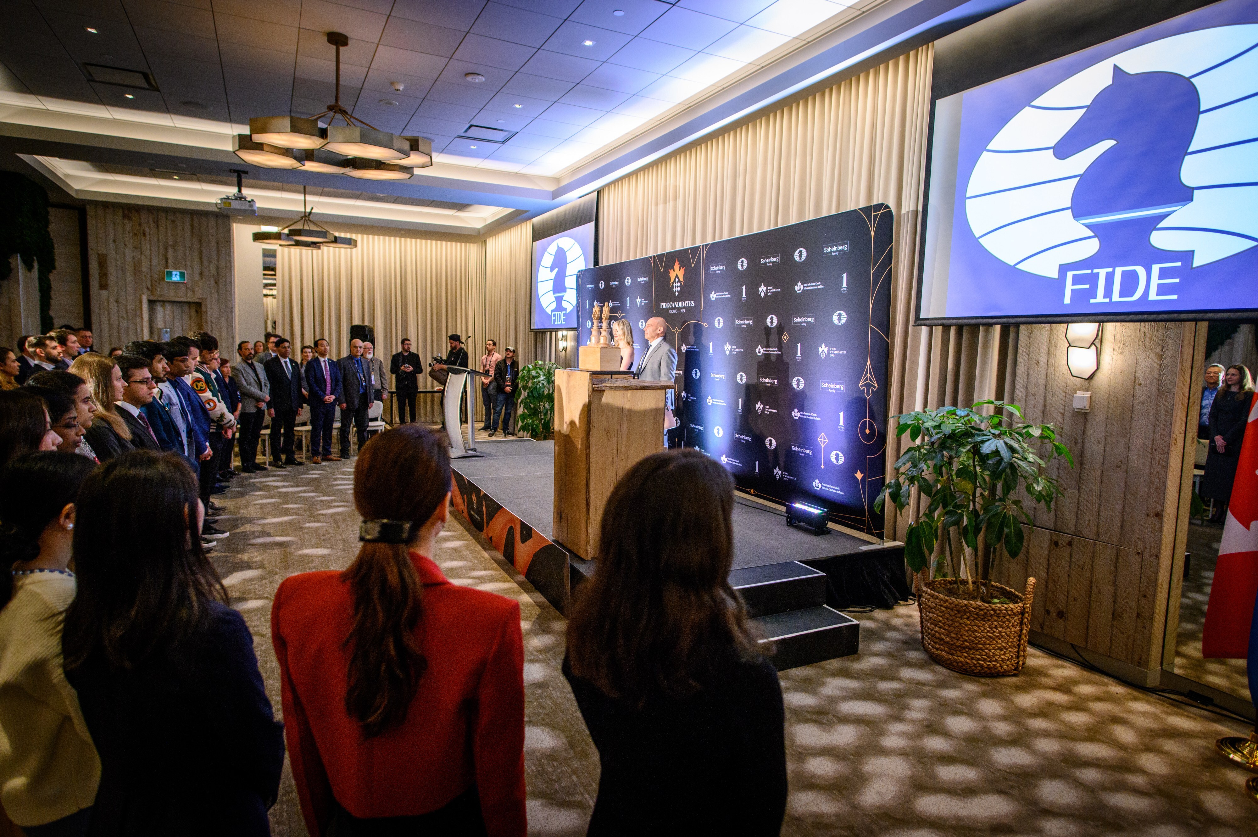 Foto de la rueda de prensa inaugural | Foto: Michal Walusza (FIDE)