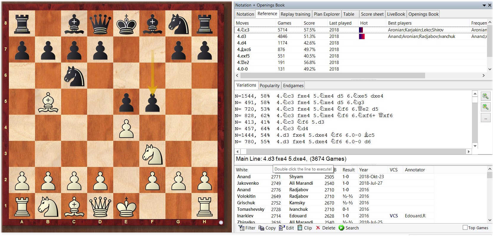 La base de datos online de ChessBase, con más de 8 millones de partidas