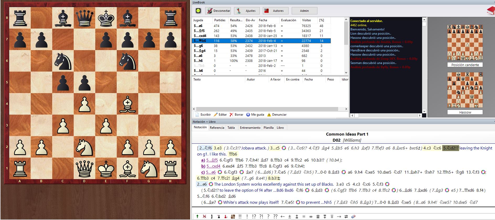 Panel LiveBook separado ChessBase 14