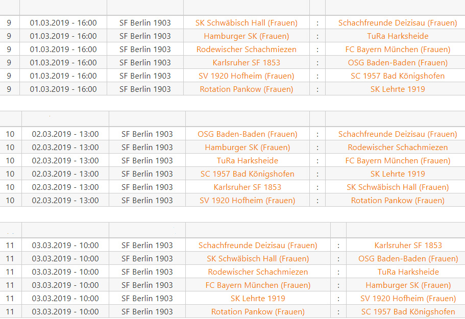 Programa de las últimas rondas de la Bundesliga Femenina de Alemania