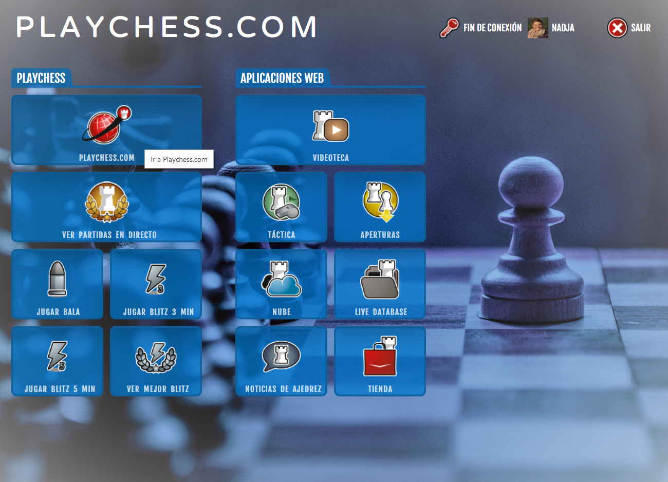 Para jugar al ajedrez online con vídeo en Playchess