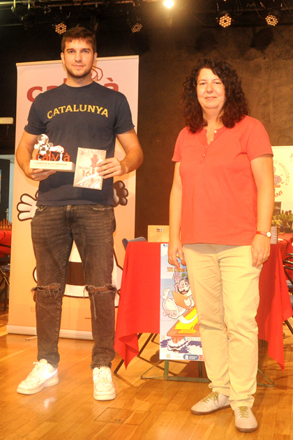 El campeón, Alexandre Ventura con Mónica Calzetta | Foto: Festival de Ajedrez de Calvià 2022