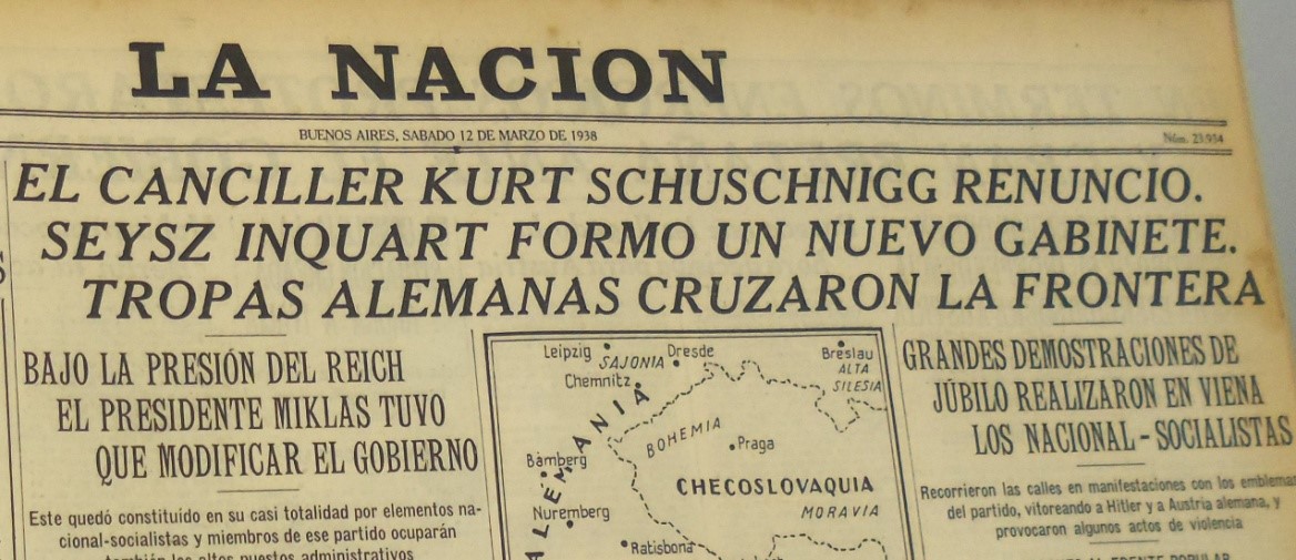Alemania ingresa a Austria. La Nacion, 12 de marzo de 1938