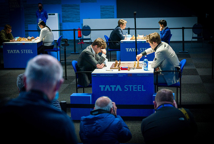 La sala de juego durante la ronda 4 | Foto: Lennart Ootes (Tata Steel Chess Tournament 2022)