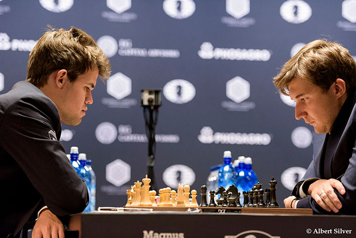 Carlsen e Caruana Vão para os Desempates