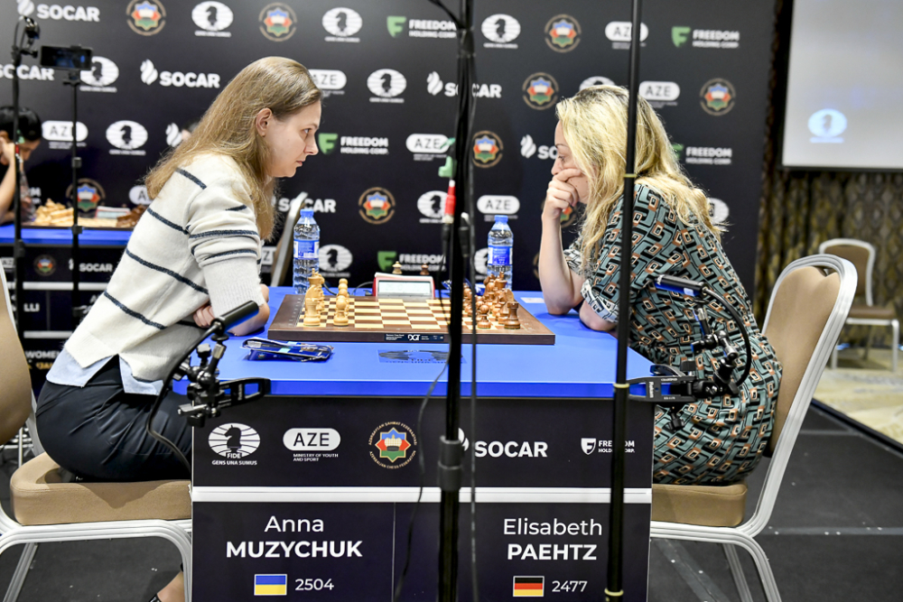 Anna Muzychuk vs. Elisabeth Pähtz | Foto: FIDE