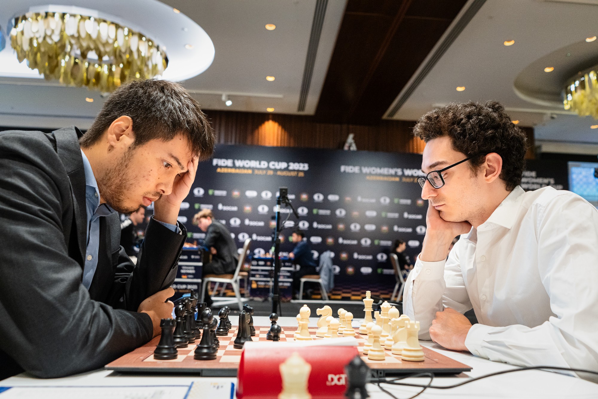 Ray Robson y Fabiano Caruana | Foto: FIDE