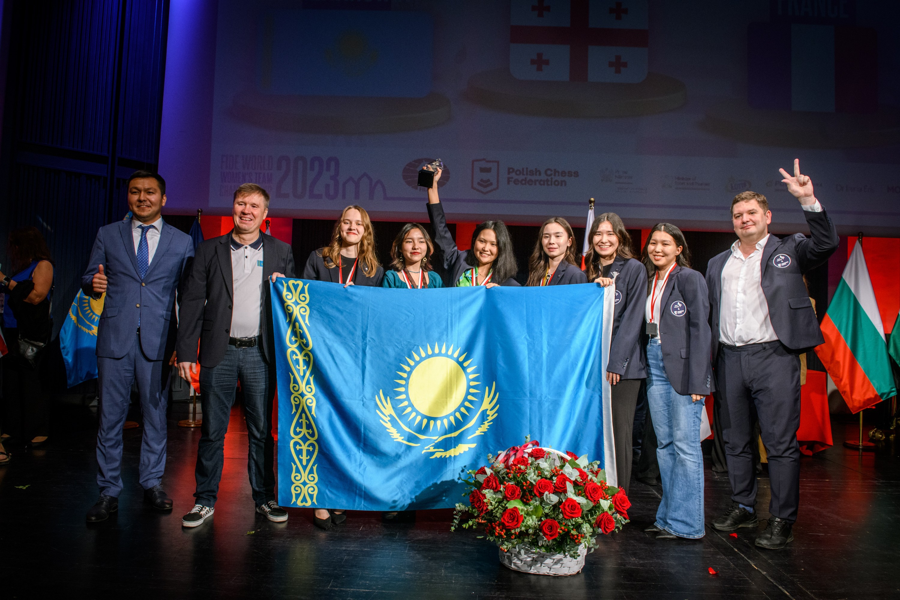 El equipo femenino de Kazajistán, subcampeonas del mundo 2023