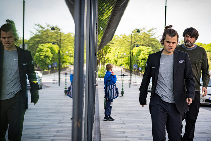 Magnus Carlsen y Peter Heine Nielsen | Foto: Lennart Ootes