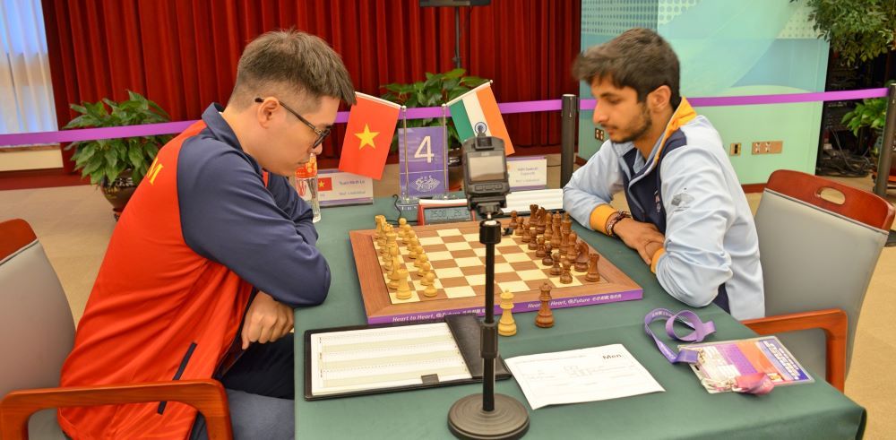 Tuan Minh vs. Vidit Gujrathi  | Foto: ChessBase India