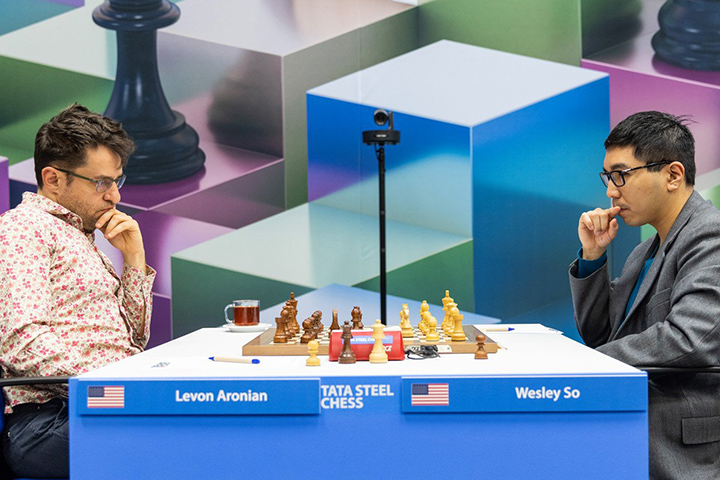 Levon Aronian y Wesley So | Foto: Jurriaan Hoefsmit