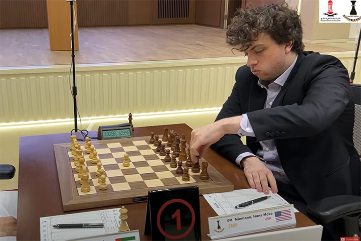 Hans Niemann | Captura del vídeo en directo por ChessBase India