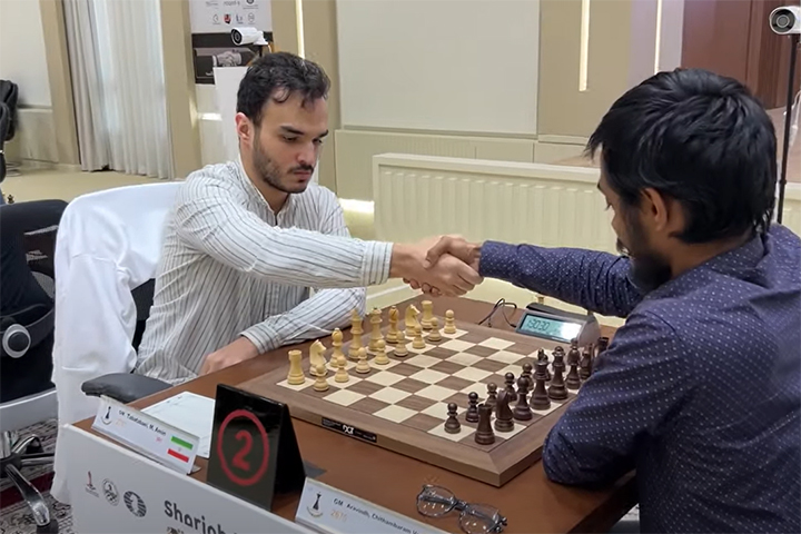 Tabatabaei vs. Chithambaram | Captura del vídeo en directo por ChessBase India