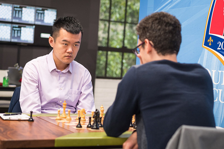 Ding Liren y Fabiano Caruana |  Foto: Lennart Ootes