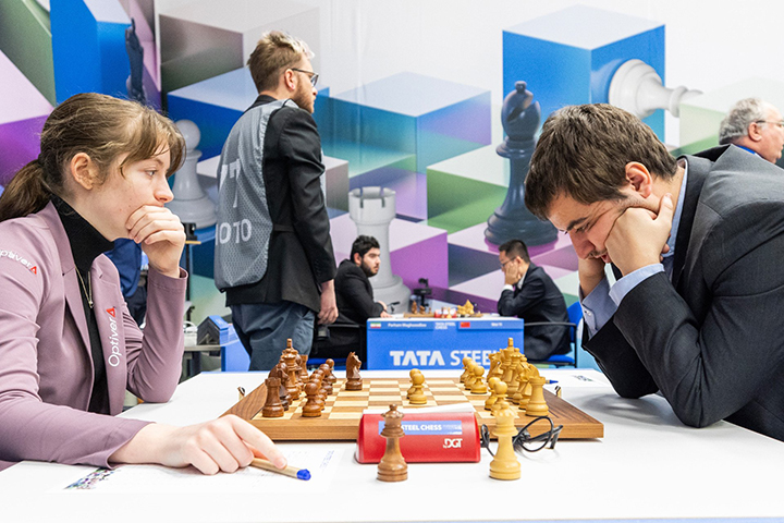 Eline Roebers vs. Jaime Santos | Foto: Jurriaan Hoefsmit (Tata Steel Chess 2024)
