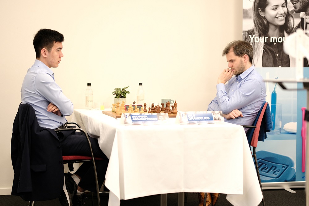 Abdusattov vs. Grandelius | Foto: Mikael Svensson, tepesigemanchess.com