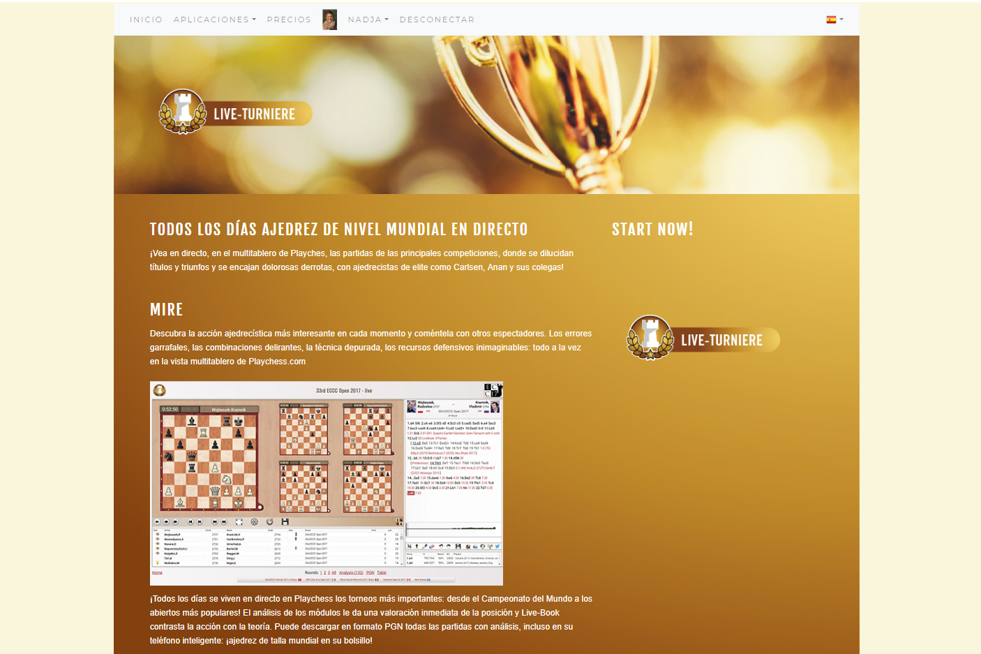 Las herramientas web de la Cuenta ChessBase (2): Live Chess | ChessBase